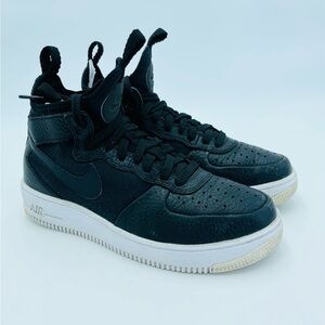 Nike Air Force 1 Leather Black Sneakers High stop 6